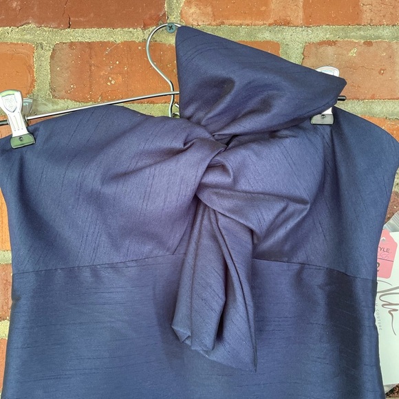New NWT Vintage Jim Hjelm Occasions Strapless Dress Blue Bow Size 2 90s Formal - Picture 2 of 11